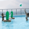Inflatable Cactus Volleyball Net, Portable Floating Swimming Pool Game Toys For Beach Pool Party Summer, Novelty Water Game Toys For Men And Women