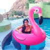 1pc PVC Inflatable Flamingo Swimming Ring For Pool Party, Floating Lounge Chair For Water Parks