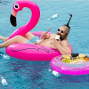 1pc PVC Inflatable Flamingo Swimming Ring For Pool Party, Floating Lounge Chair For Water Parks