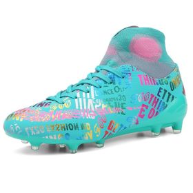 Soccer Shoes Fashion Breathable Broken Nail Soccer Shoes Men's Large Size (Option: Moonlight Spike-38)