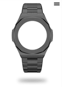 Modified Nautilidae Farm Tree Accessories Metal Stainless Steel Watch Case Set Forging Liquid Cow Leather Watch Strap (Option: Black Shell Belt)