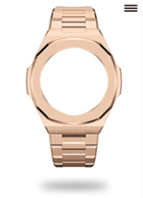 Modified Nautilidae Farm Tree Accessories Metal Stainless Steel Watch Case Set Forging Liquid Cow Leather Watch Strap (Option: Rose Shell Belt)