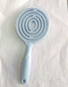 New Hollow Plastic Massage Comb (Option: Haze Blue)