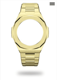 Modified Nautilidae Farm Tree Accessories Metal Stainless Steel Watch Case Set Forging Liquid Cow Leather Watch Strap (Option: Golden Shell Belt)