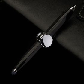 Luminous Decompression Black Technology Metal Fidget Spinner Pen (Color: Black)