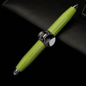 Luminous Decompression Black Technology Metal Fidget Spinner Pen (Color: Green)