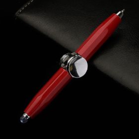 Luminous Decompression Black Technology Metal Fidget Spinner Pen (Color: Red)