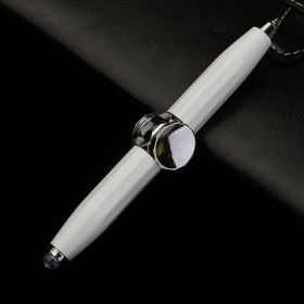 Luminous Decompression Black Technology Metal Fidget Spinner Pen (Color: White)