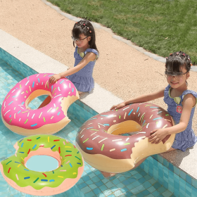 10/pc Pool Floats Donut Kids Swimming Float Kids Floats For Pool Swim Training Aid Kids PVC Pool Floats For Toddlers Of 5-7 Years Children (Color: Green)