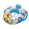 3pc Thickened Kids Swimming Ring With Steering Wheel, Inflatable Swimming Floating Pool Seat Boat For Boys Girls