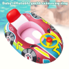 3pc Thickened Kids Swimming Ring With Steering Wheel, Inflatable Swimming Floating Pool Seat Boat For Boys Girls