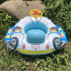3pc Thickened Kids Swimming Ring With Steering Wheel, Inflatable Swimming Floating Pool Seat Boat For Boys Girls